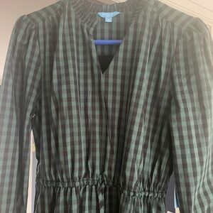 Draper James Green and Black Plaid Dress nwt! Medium
